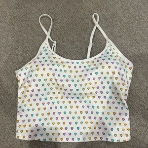 Roller Rabbit White Top with Multicolor Heart Pattern